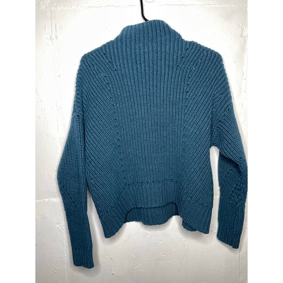 GREY by Jason Wu 100% Wool THICK Teal Blue Sweater Size Small Chunky Kint - Picture 5 of 6